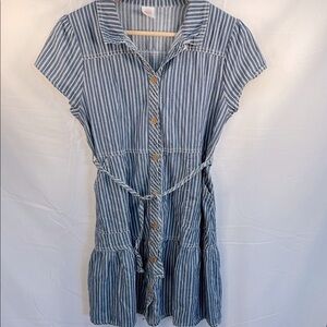 Wonder Nation blue pinstriped Dress girls 14-16